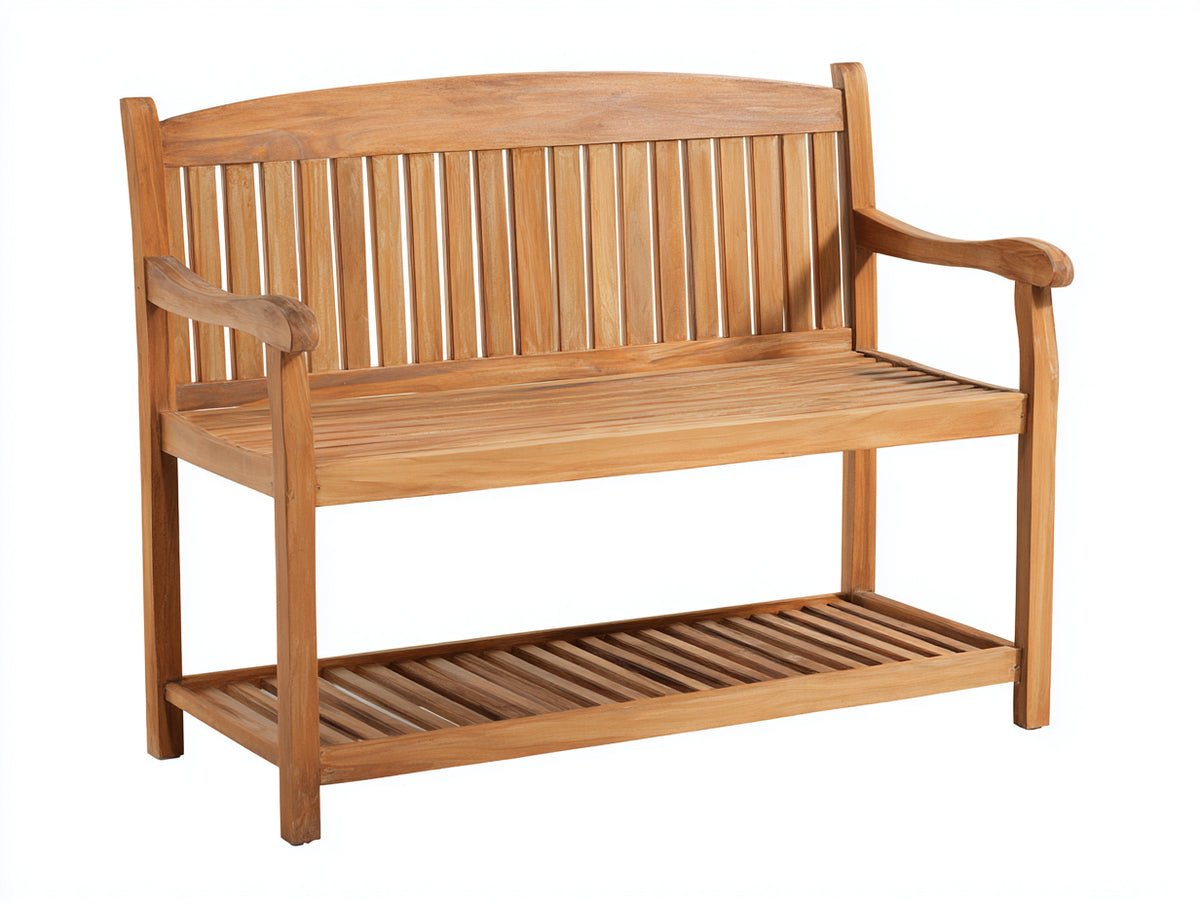 Banc de jardin - Bois - 145 x 60 x 95 cm - Bois naturel - Style rustique