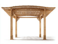 Tonnelle de jardin - Bois - 420 x 320 x 295 cm - Bois naturel clair - Style asiatique classique