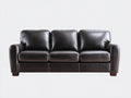 Canapé 3 places - Cuir - 206 x 90 x 86 cm - Brun espresso - Style moderne sobre