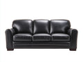 Canapé 3 places - Cuir - 213 x 92 x 89 cm - Noir anthracite - Style contemporain élégant