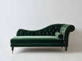 Chaise longue - Velours - 184 x 80 x 87 cm - Vert émeraude - Style Chesterfield classique