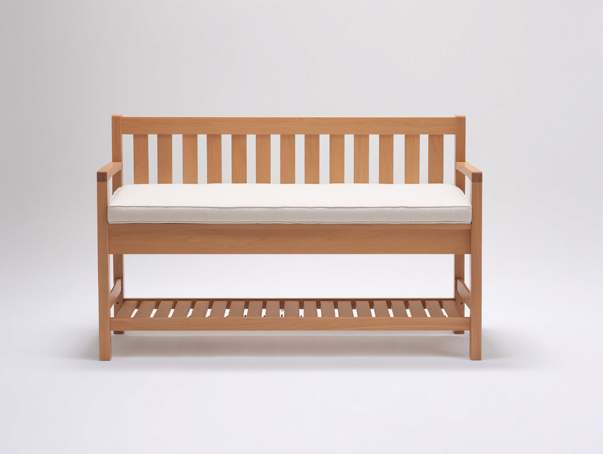 Banc de jardin - Bois - 125 x 58 x 88 cm - Marron clair - Style contemporain