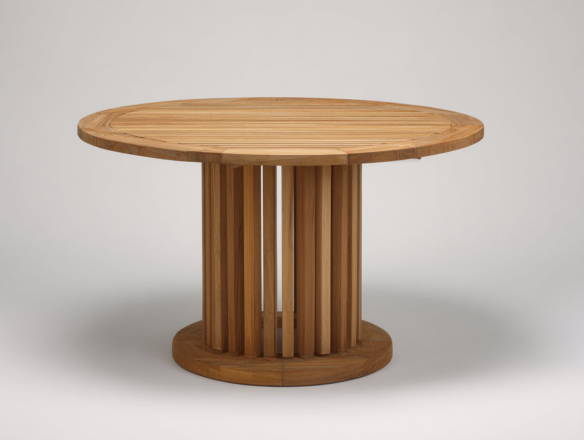Table de jardin - Bois - 146 x 146 x 75 cm - Bois naturel - Style organique