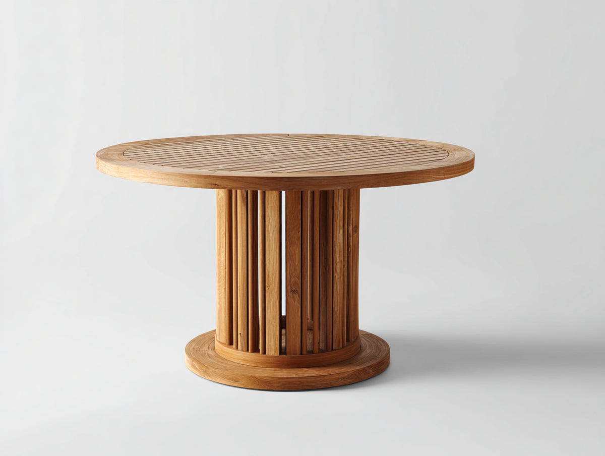 Table de jardin - Bois - 138 x 138 x 76 cm - Bois miel - Style contemporain