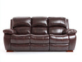 Canapé 3 places - Cuir - 218 x 96 x 104 cm - Brun foncé - Style contemporain confortable