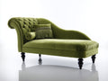 Chaise longue - Velours - 181 x 78 x 84 cm - Vert olive - Style classique