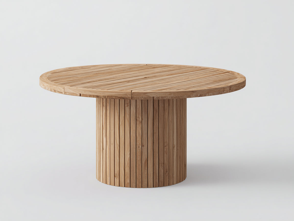 Table de jardin - Bois - 142 x 142 x 76 cm - Bois naturel clair - Style contemporain