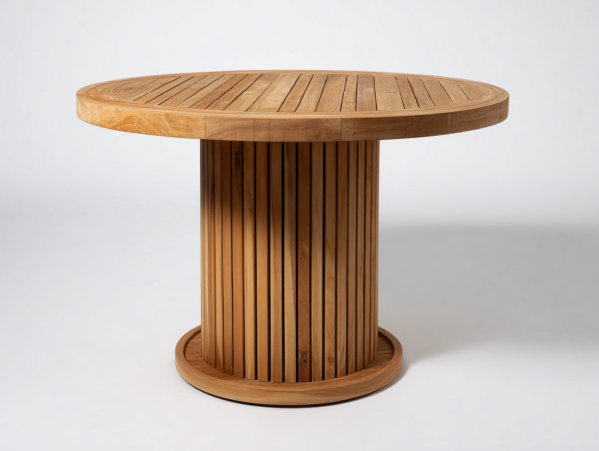 Table de jardin - Bois - 136 x 136 x 76 cm - Bois miel - Style contemporain