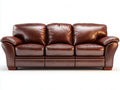 Canapé 3 places - Cuir - 214 x 91 x 89 cm - Marron - Style contemporain confortable