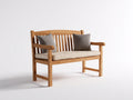 Banc de jardin - Bois - 125 x 60 x 86 cm - Marron naturel - Style classique