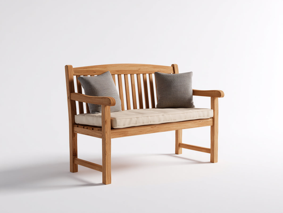 Banc de jardin - Bois - 125 x 60 x 86 cm - Marron naturel - Style classique