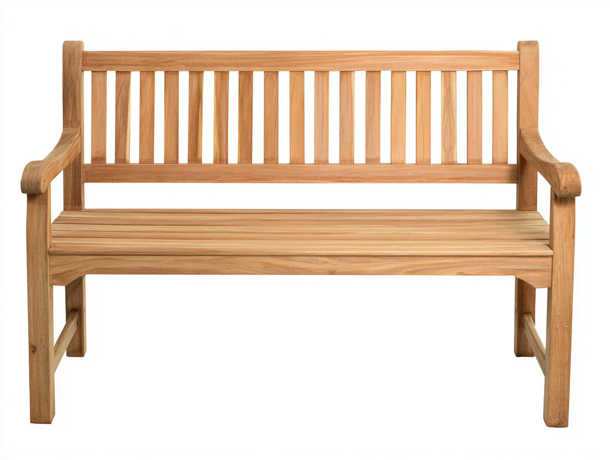 Banc de jardin - Bois - 128 x 58 x 92 cm - Bois naturel - Style classique