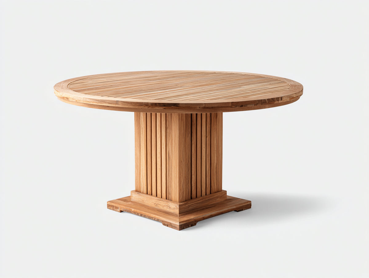 Table de jardin - Bois - 150 x 150 x 76 cm - Bois naturel - Style classique