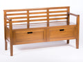 Banc de jardin - Bois - 150 x 57 x 90 cm - Bois miel - Style classique avec rangement