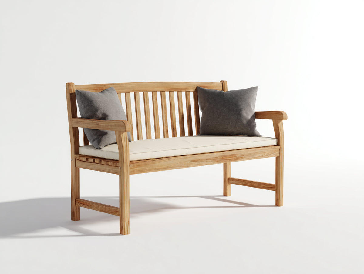 Banc de jardin - Bois - 130 x 61 x 87 cm - Marron clair - Style classique